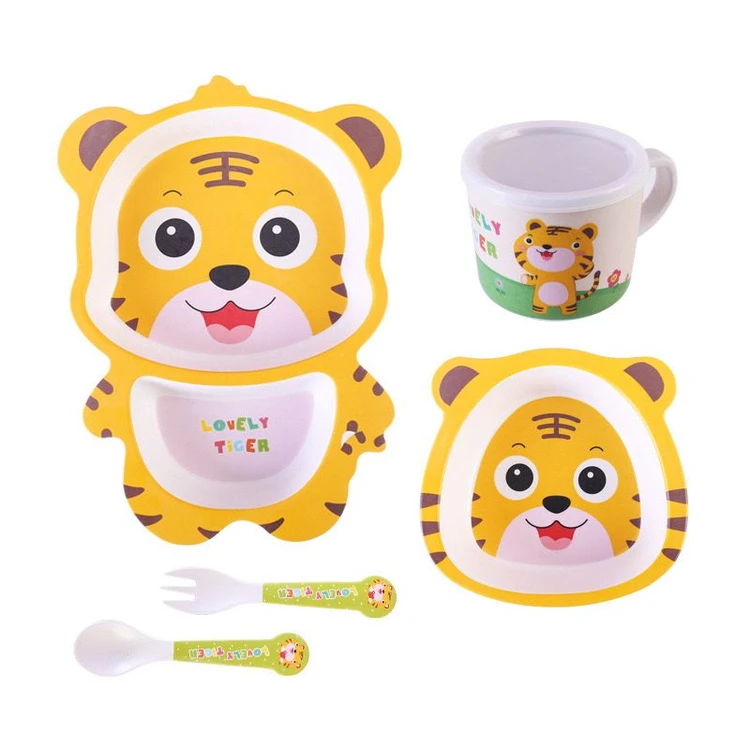 tableware ظرف غذا بامبو طرح ببر - تصویر 1