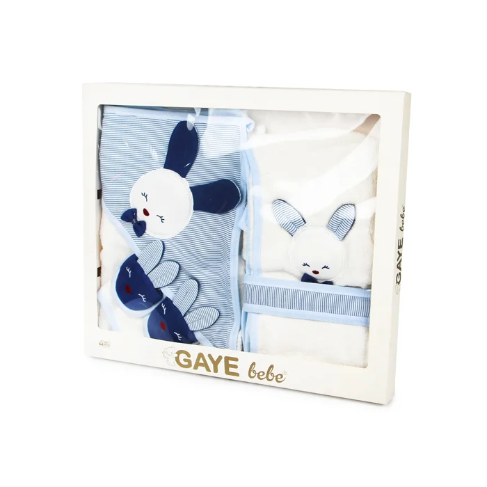 gaye bebe ست 4 تکه حوله نوزاد گایه مدل خرگوش Savanna