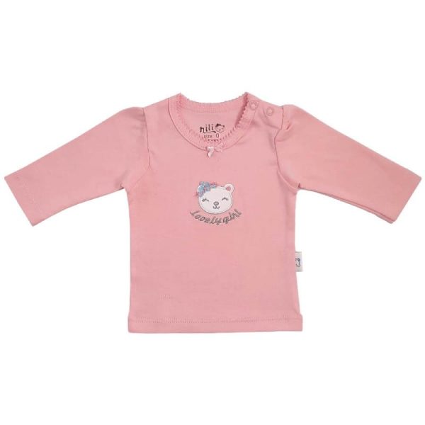 بلوز آستین بلند دخترانه لاولی نیلی