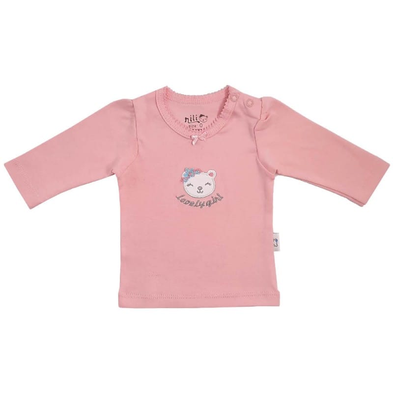 Lovely long بلوز آستین بلند دخترانه لاولی نیلی