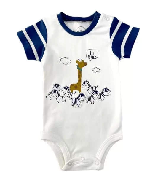 سرهمی نوزاد زیر دکمه دار آستین کوتاه فرندز