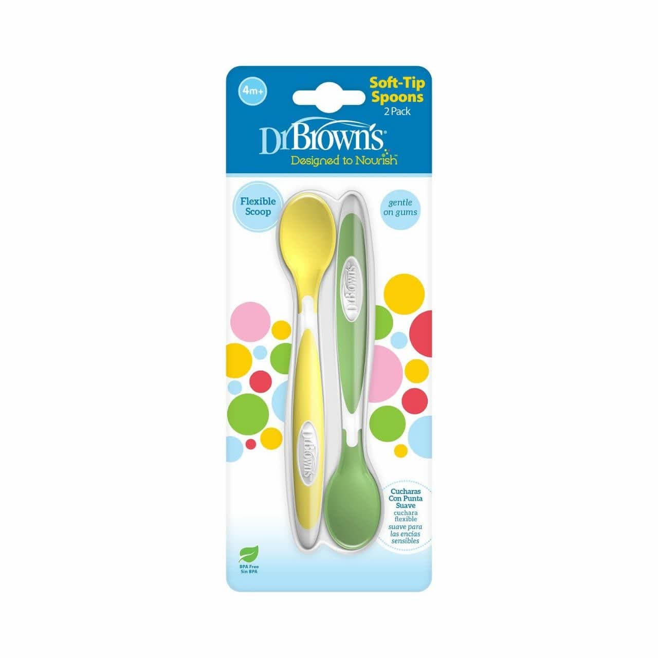 dr browns 83 قاشق سیلیکونی نوزاد بسته 2 عددی دکتر براون Dr Brown’s - تصویر 1